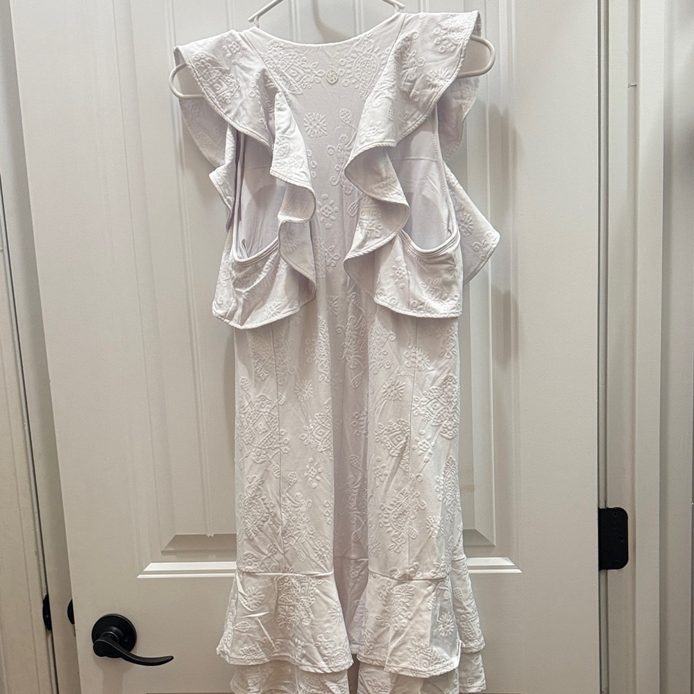 Lilly Pulitzer Med Luxletic UPF 50+ Rally Tennis Dress in Resort White. - Picture 6 of 6